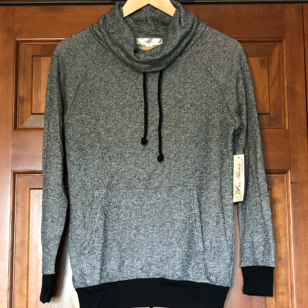 Ragstock grey cowl neck sweatshirt